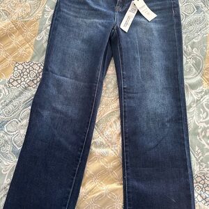 Denim Straight Leg Jeans in Deep Blue